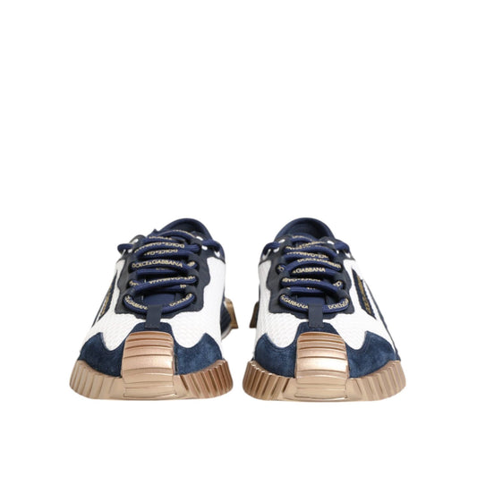 Dolce & Gabbana Blue White Low Top NS1 Men Sneakers Shoes