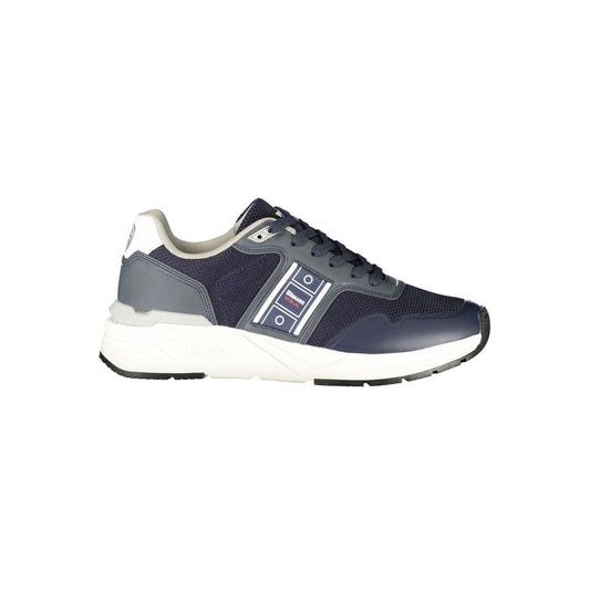 Blauer Blue Polyester Men Sneaker with contrasting details and iconic logo, combines style and comfort.