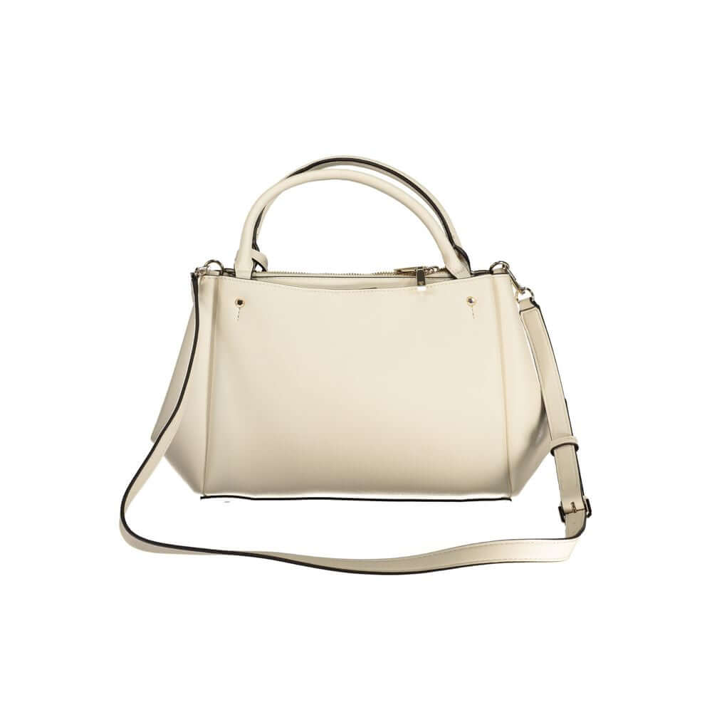 Guess Jeans White Polyethylene Women Handbag with removable strap and external pockets