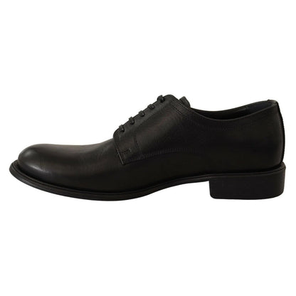 Dolce & Gabbana Black Lace Up Leather Men Formal Derby Shoes