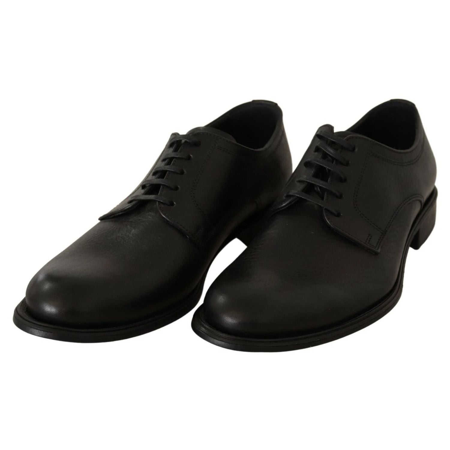 Dolce & Gabbana Black Lace Up Leather Men Formal Derby Shoes