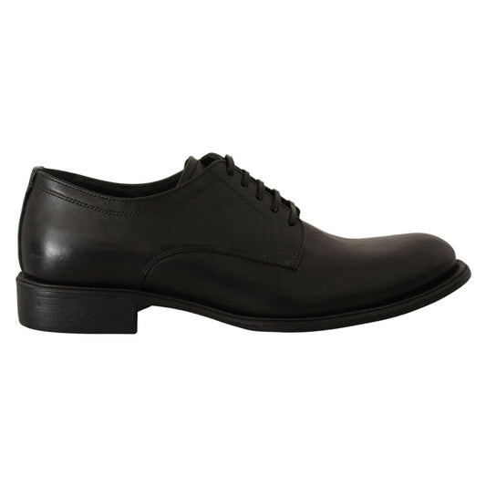 Dolce & Gabbana Black Lace Up Leather Men Formal Derby Shoes