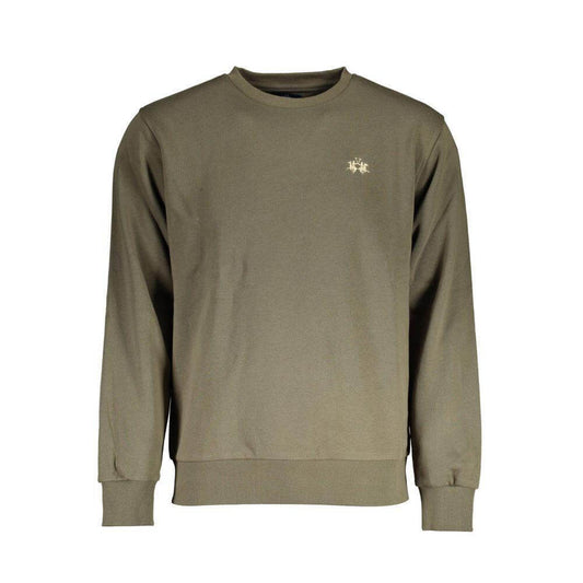La Martina Green Cotton Sweater LA-17168-XL