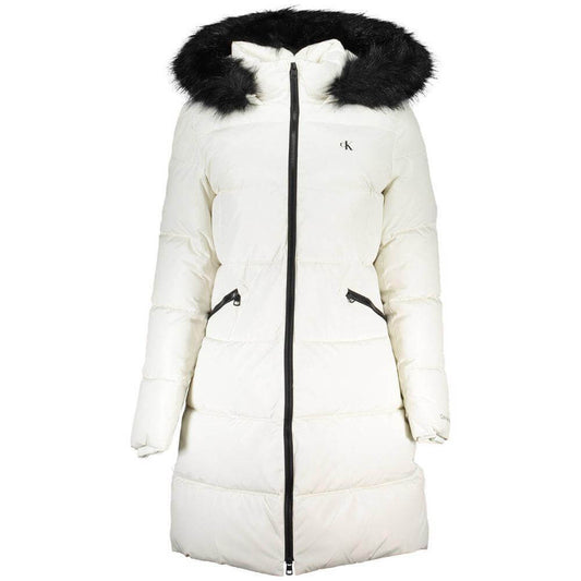 Calvin Klein White Polyester Jackets & Coat CA-26268-XS
