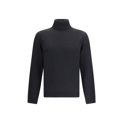 Roberto Collina Black Merino Wool Turtleneck