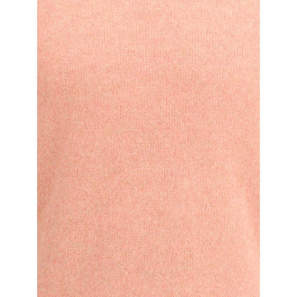 Texture of Roberto Collina Multicolor Merino Wool Sweatshirt, showcasing soft and breathable material in a warm peach hue.