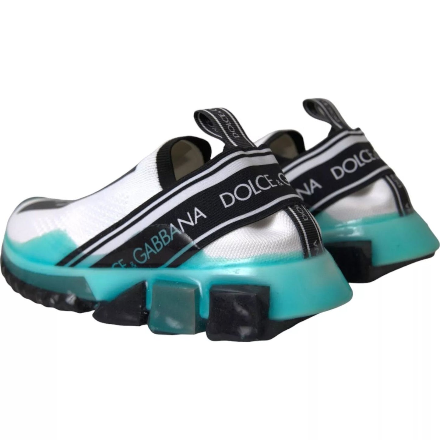 Dolce & Gabbana Black White Blue Slip On Sorrento Sneakers