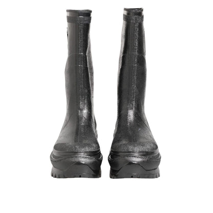 Dolce & Gabbana Metallic Gray Pull On Rain Boots Shoes