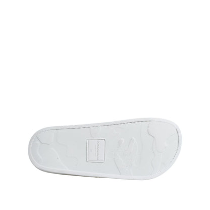 Dolce & Gabbana White Leather Slides Sandals Beachwear Shoes