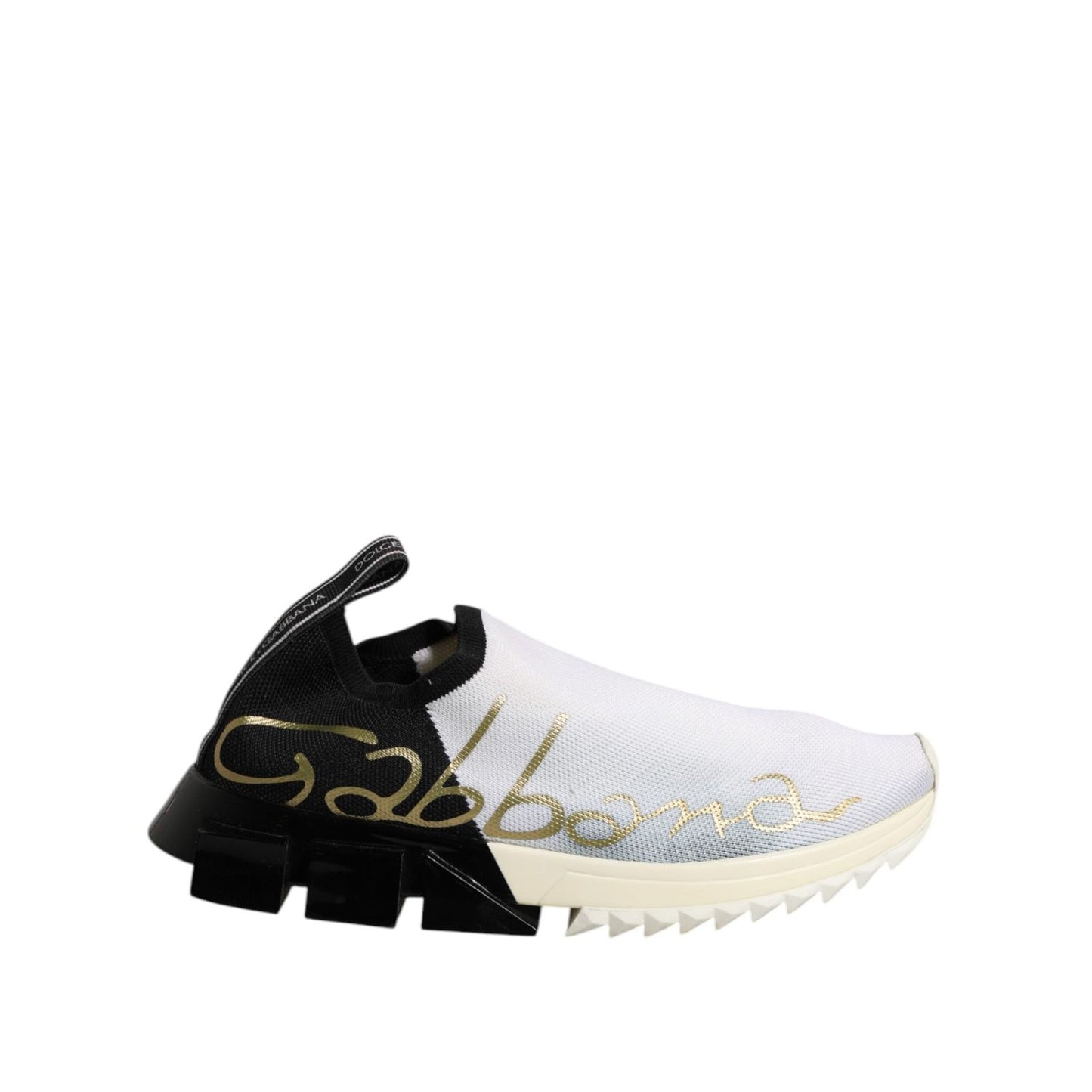 Dolce & Gabbana White Black Low Top Sorrento Sneakers Shoes LA12681-37.5
