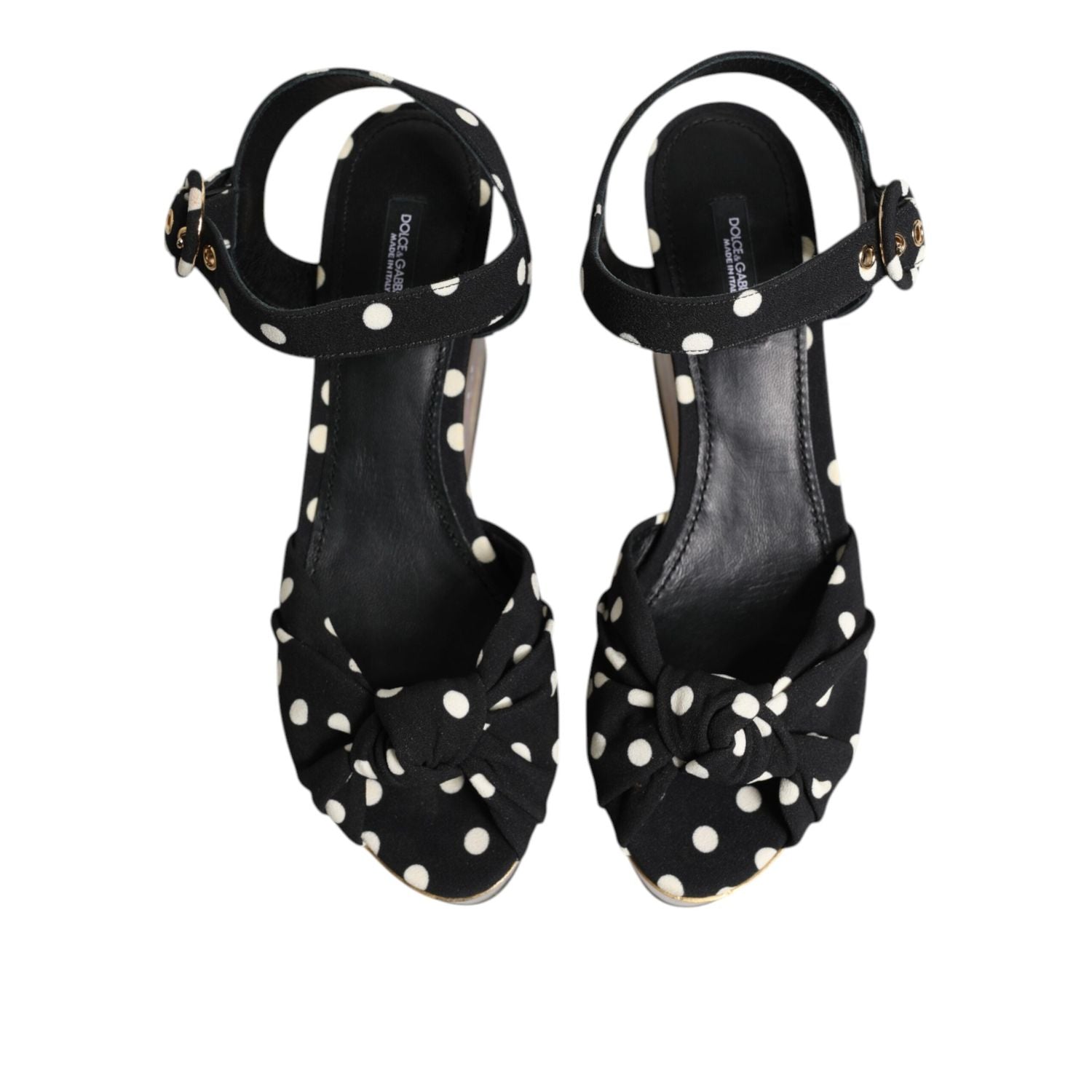 Dolce & Gabbana Multicolor Fish Polka Dot Wedge Sandals Shoes