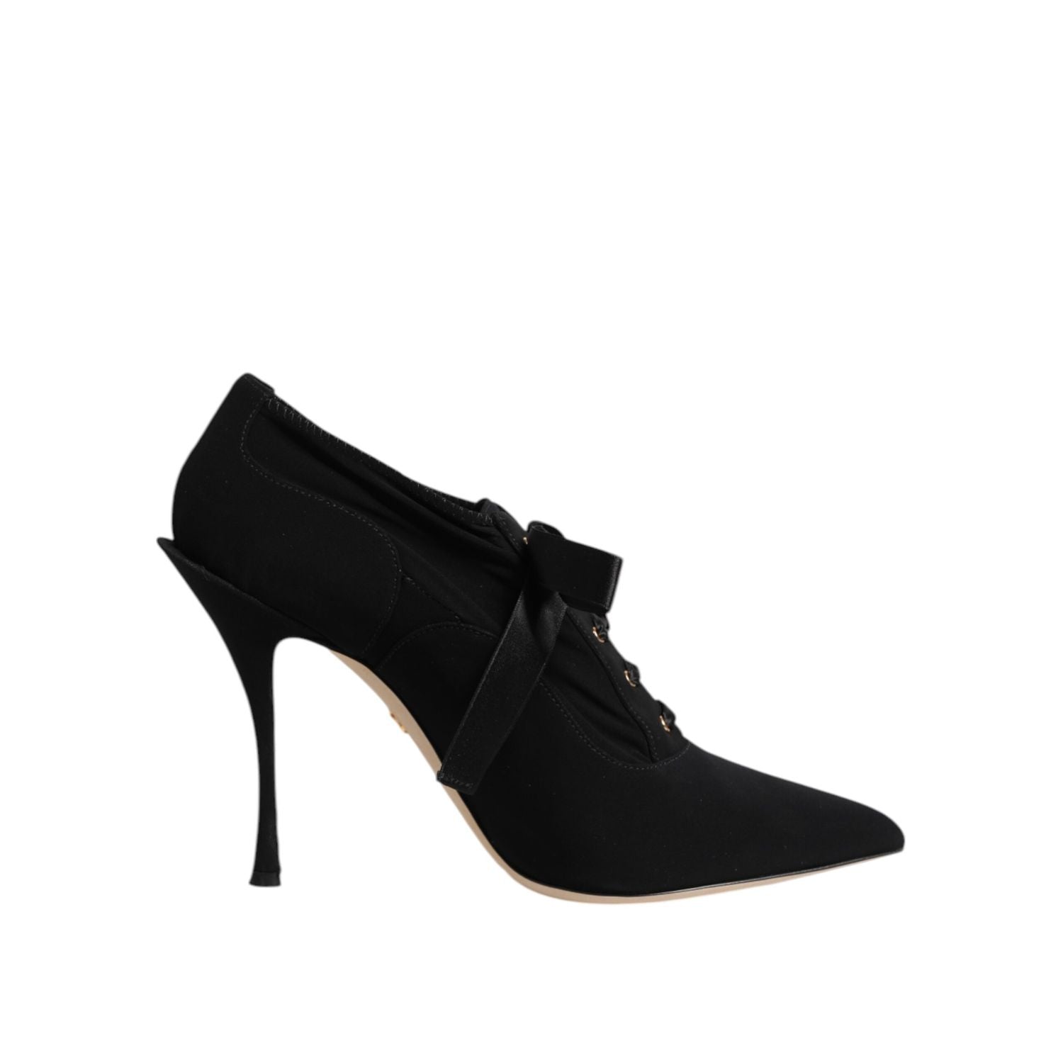 Dolce & Gabbana Black Lace Up Stiletto Heels Pumps Shoes
