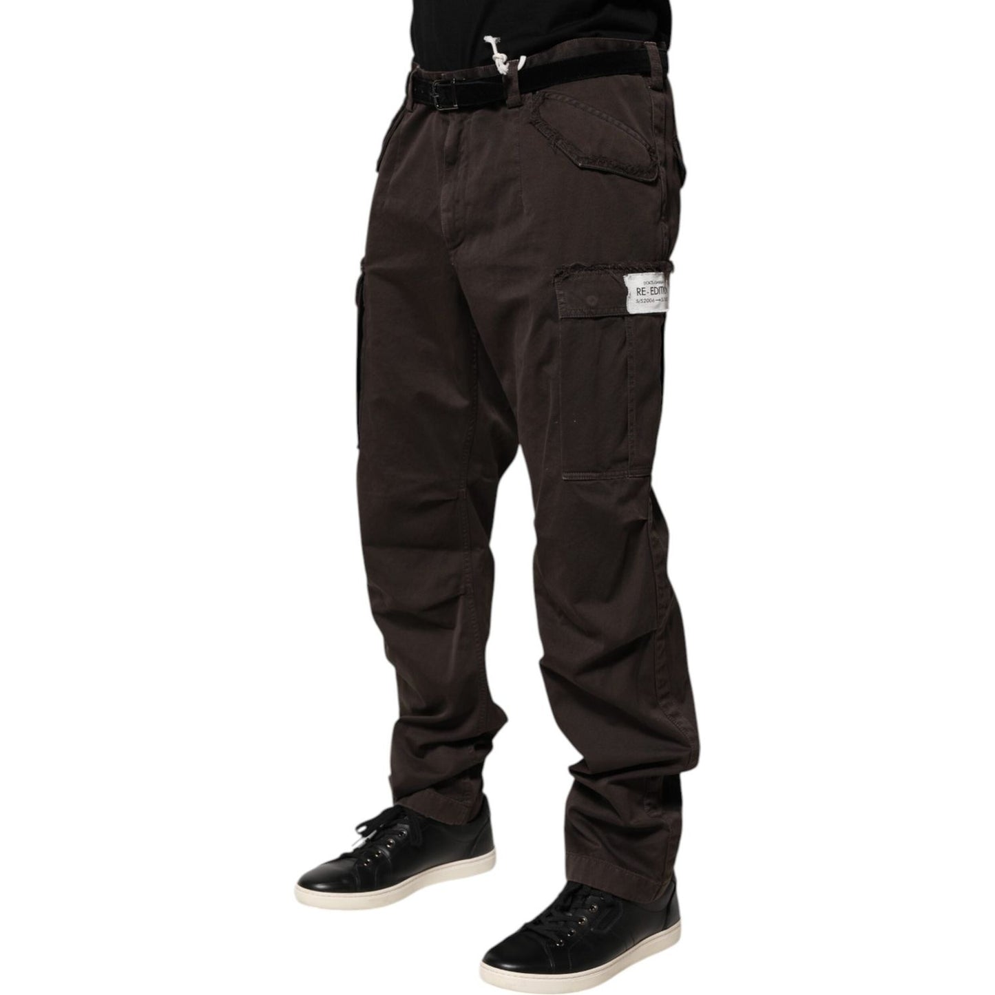 Dolce & Gabbana Brown Cotton Stretch Cargo Men Trouser Pants PAN76636-52