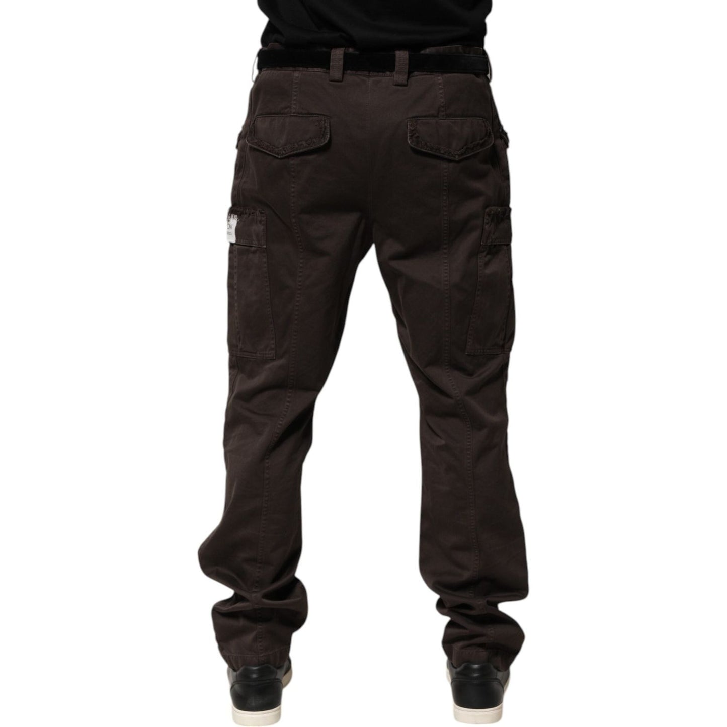 Dolce & Gabbana Brown Cotton Stretch Cargo Men Trouser Pants PAN76636-52