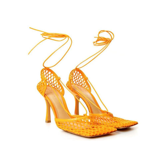 Bottega Veneta Orange Fabric And Leather Pump