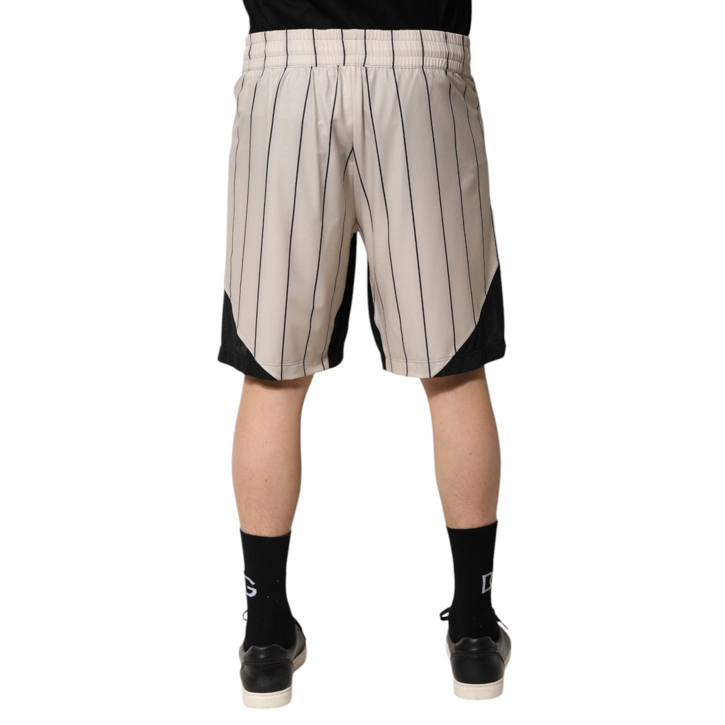 Dolce & Gabbana Off White Polyester DG Logo Sweatshorts Shorts