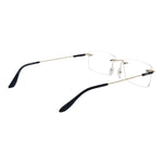 BMW Gold Men Glasses Frame, rimless titanium, rectangle design, gold color.