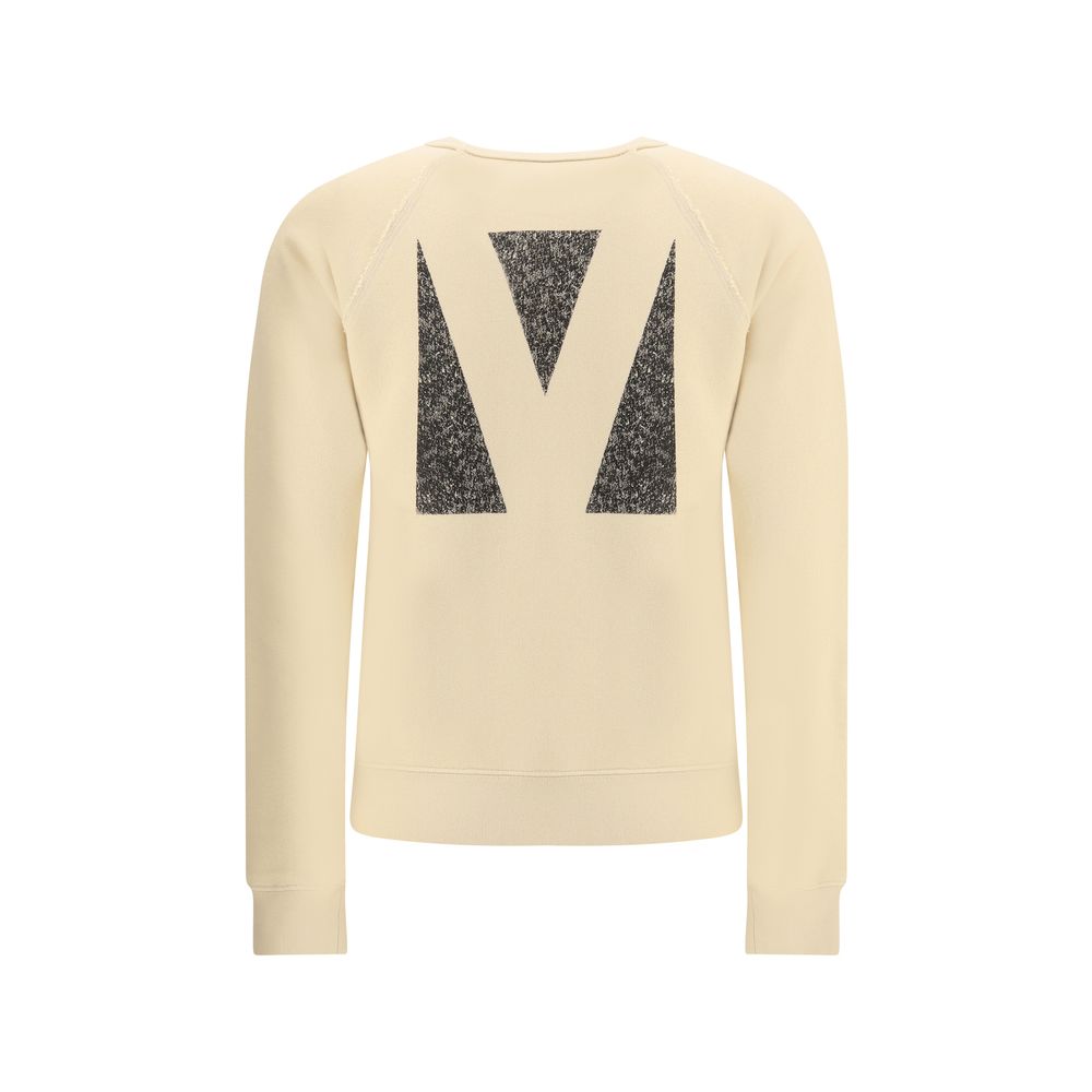 Back view of Valentino Beige Cotton Sweatshirt with graphic print, a casual and sophisticated design for AW25 fashion.