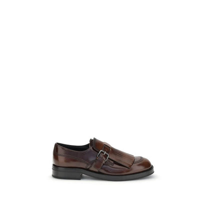 Church's Brown Calf Leather Bos Taurus Oxfords And Derbies with fringing and buckle detail, AW25, made in Italy