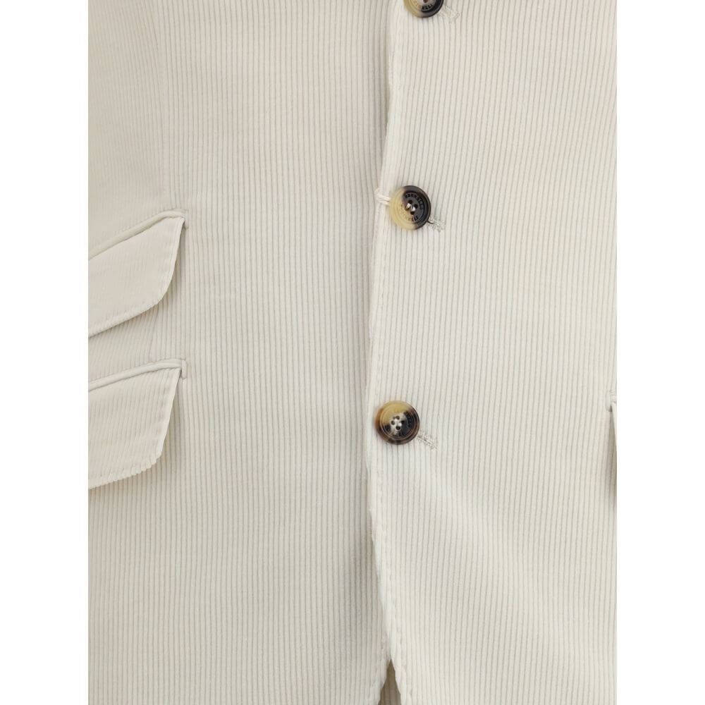 Brunello Cucinelli Cream Cotton Two-Piece Suit