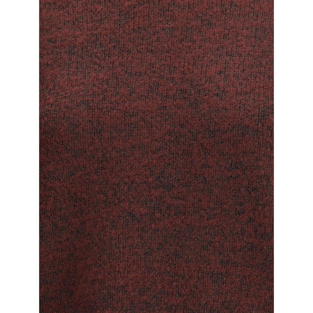 Margiela Bordeaux Fleece Wool Sweatshirt with vintage gradient color and brushed finish, highlighting unique texture and British style.