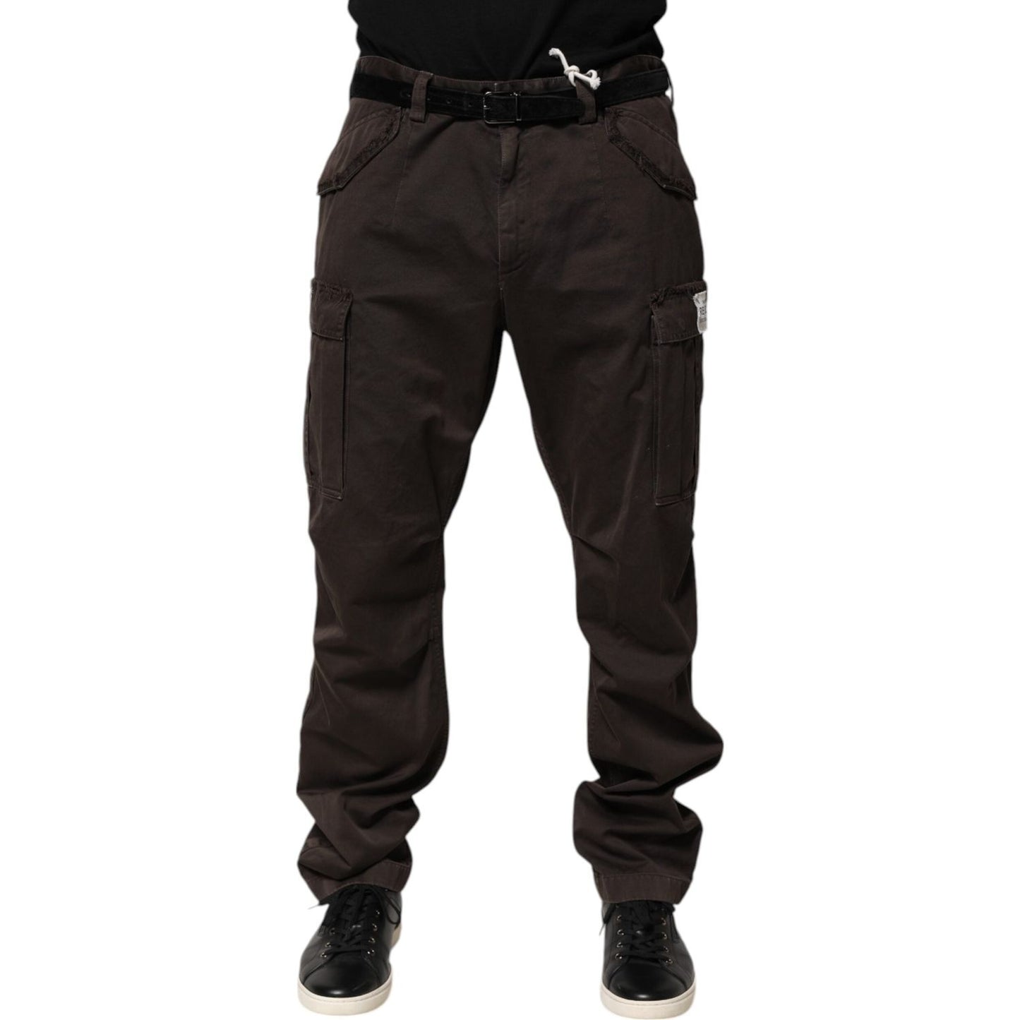 Dolce & Gabbana Brown Cotton Stretch Cargo Men Trouser Pants PAN76636-52