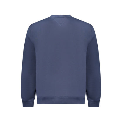 Back view of Tommy Hilfiger Blue Cotton Men Sweater showcasing casual style and premium cotton blend.