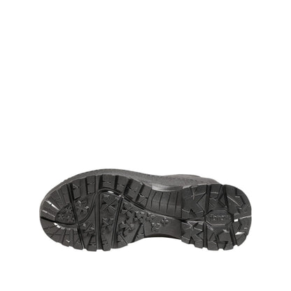 Dolce & Gabbana Black Argento Pull On Rain Boots Shoes