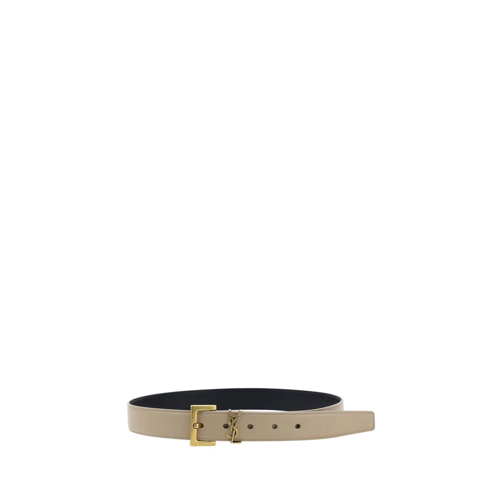 Saint Laurent Brown Calf Leather Bos Taurus Regular Belt