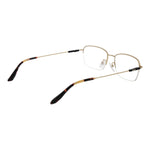 BMW Gold Men Glasses Frame, titanium half-rim style with gold frame, demo lenses, size 56-18-145, includes branded case