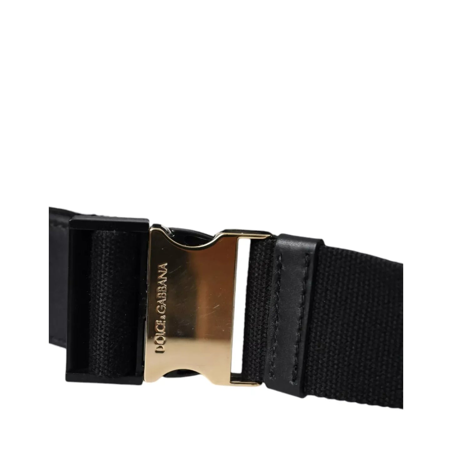 Dolce & Gabbana Black Calfskin Leather Double Waist Belt Fanny Pack Bag