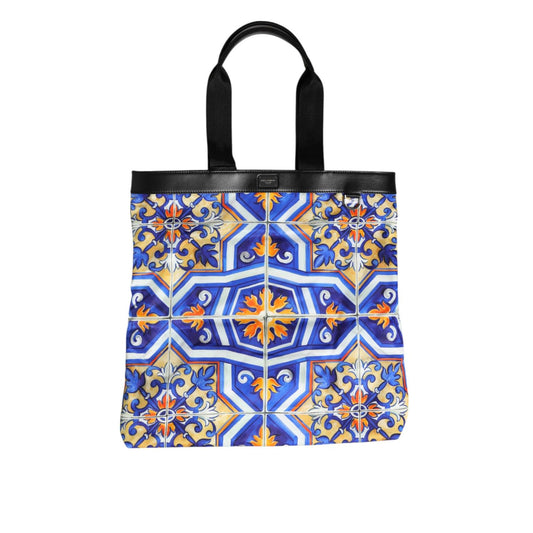 Dolce & Gabbana Multicolor Maiolica Print Tote Shoulder Strap Bag