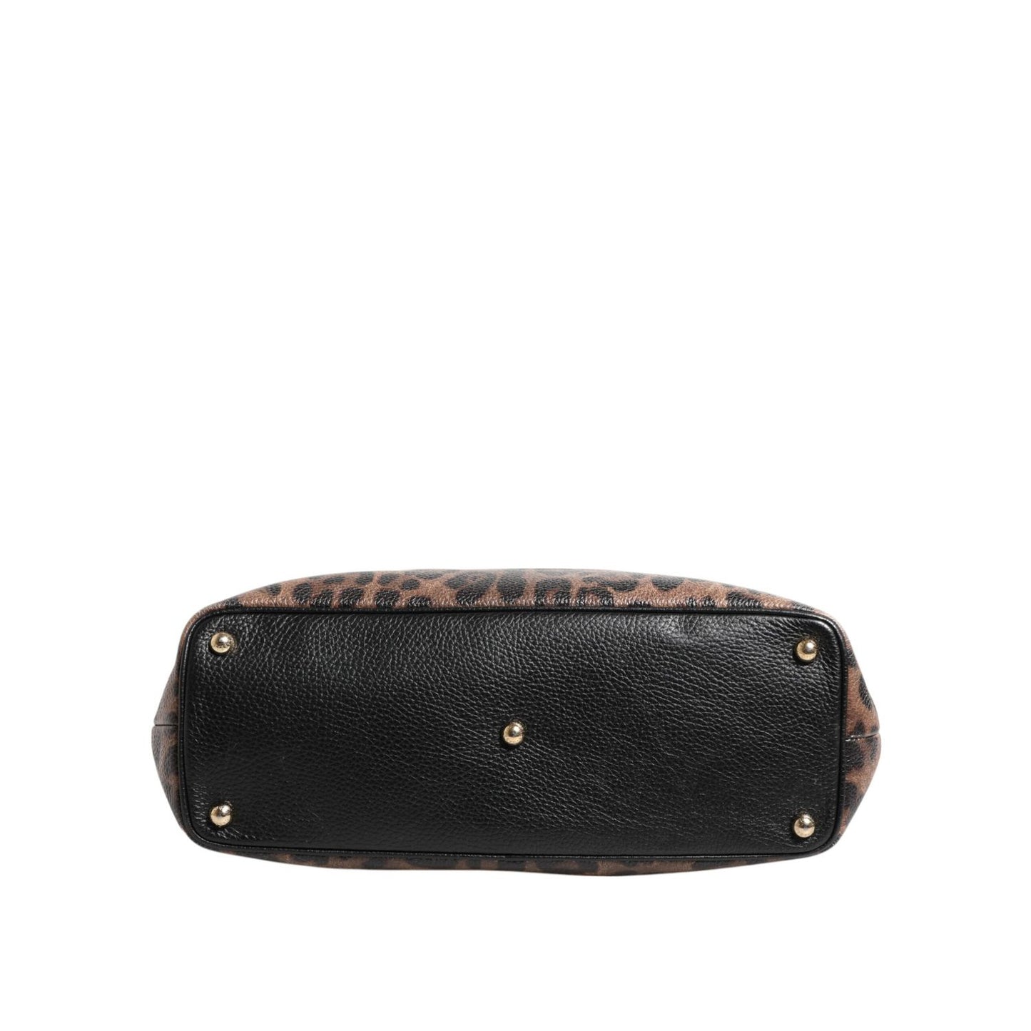 Dolce & Gabbana Brown Leopard GLAM Leather Logo Plaque Tote Bag