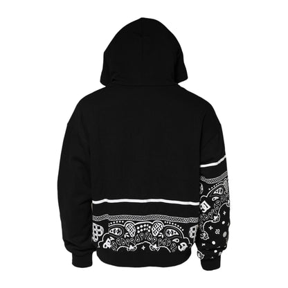 Dolce & Gabbana Black Bandana Hooded Men Sweatshirt Sweater