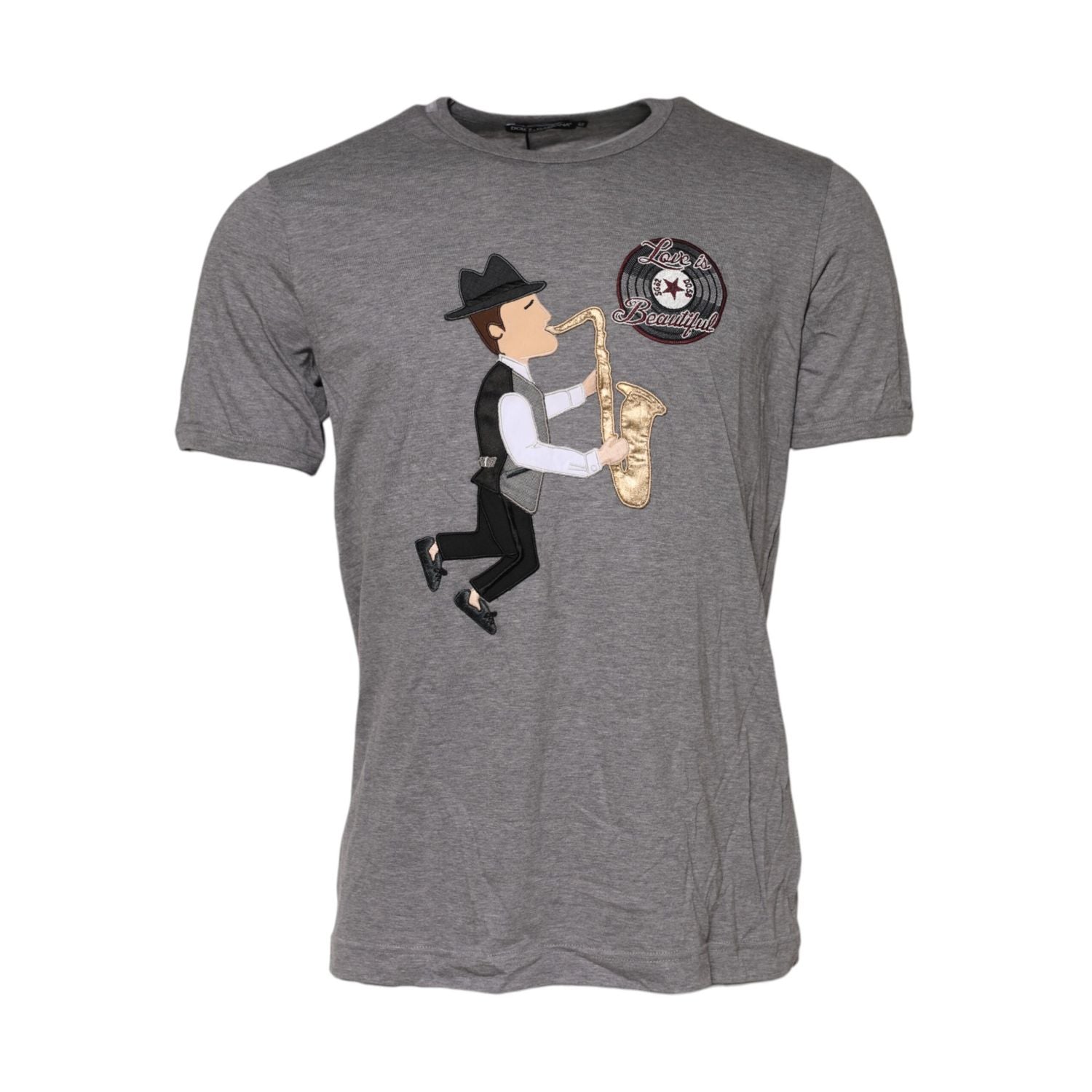 Dolce & Gabbana Gray #DGFamily Cotton Crew Neck T-shirt