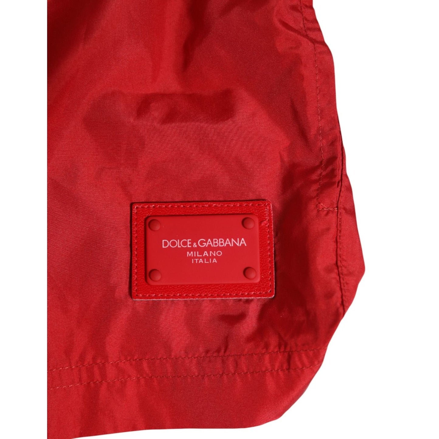Dolce & Gabbana Red Drawstring Beachwear Shorts Swimwear