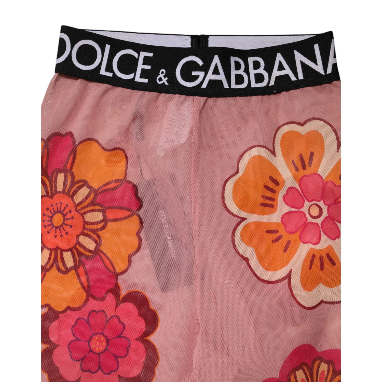 Dolce & Gabbana Pink Floral Leggings Stretch Waist Pants