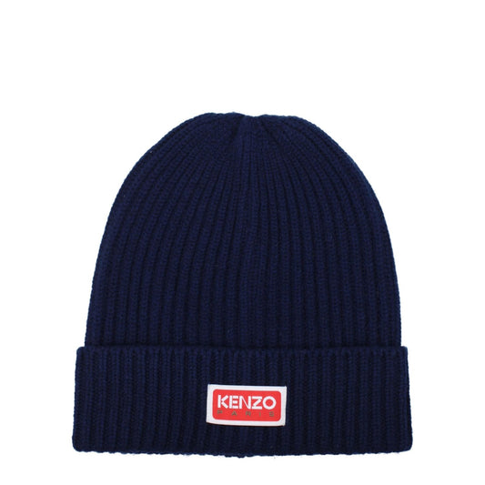 Kenzo Blue Wool Beanie KE-8547455238409-UNI