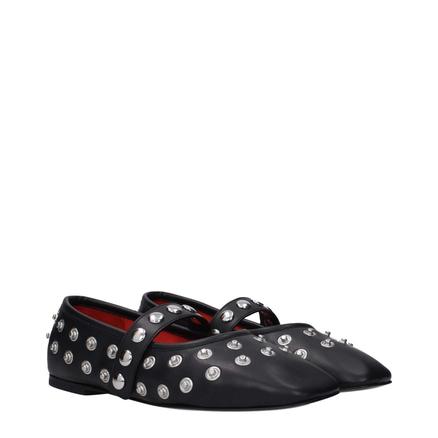 Stella McCartney Black Leather Ballet Flats