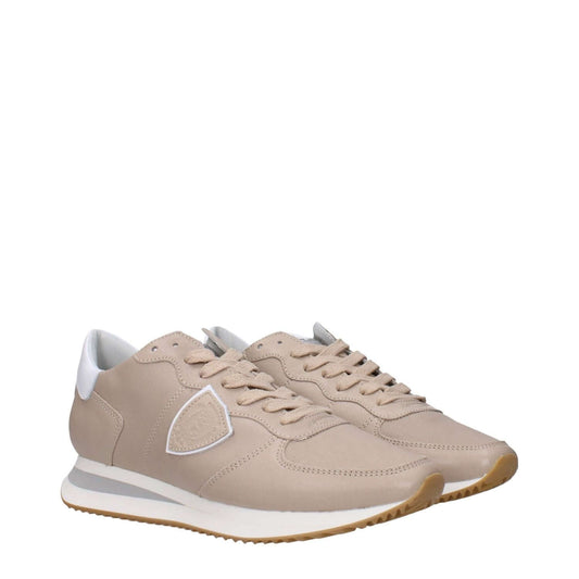 Philippe Model Beige Leather Low Tops PH-15093878948105-EU37/US7