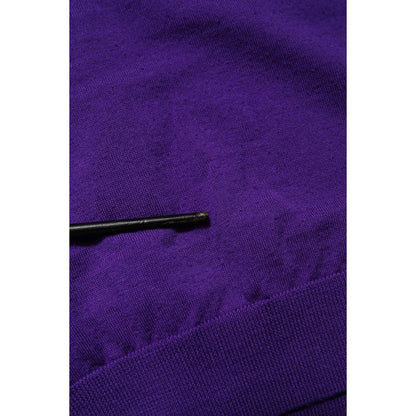 Dolce & Gabbana Purple Wool Knit V-neck Cardigan Sweater