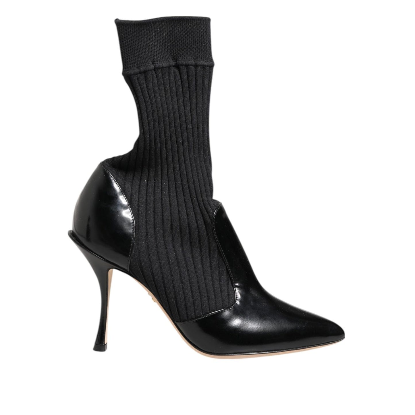 Dolce & Gabbana Black Stretch Stilettos Booties Socks Shoes