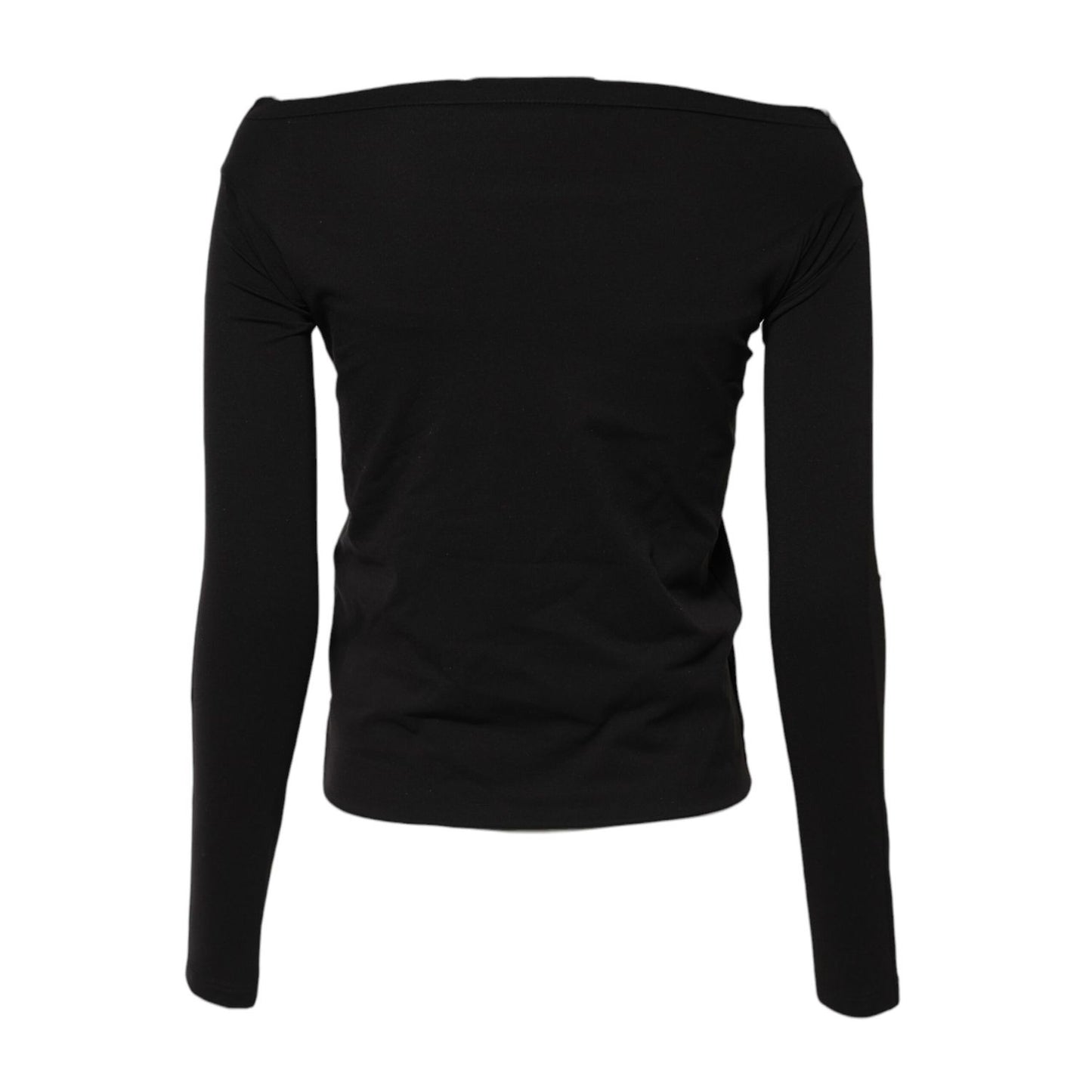 Dolce & Gabbana Black Wool Shrug Crew Neck Pullover Sweater