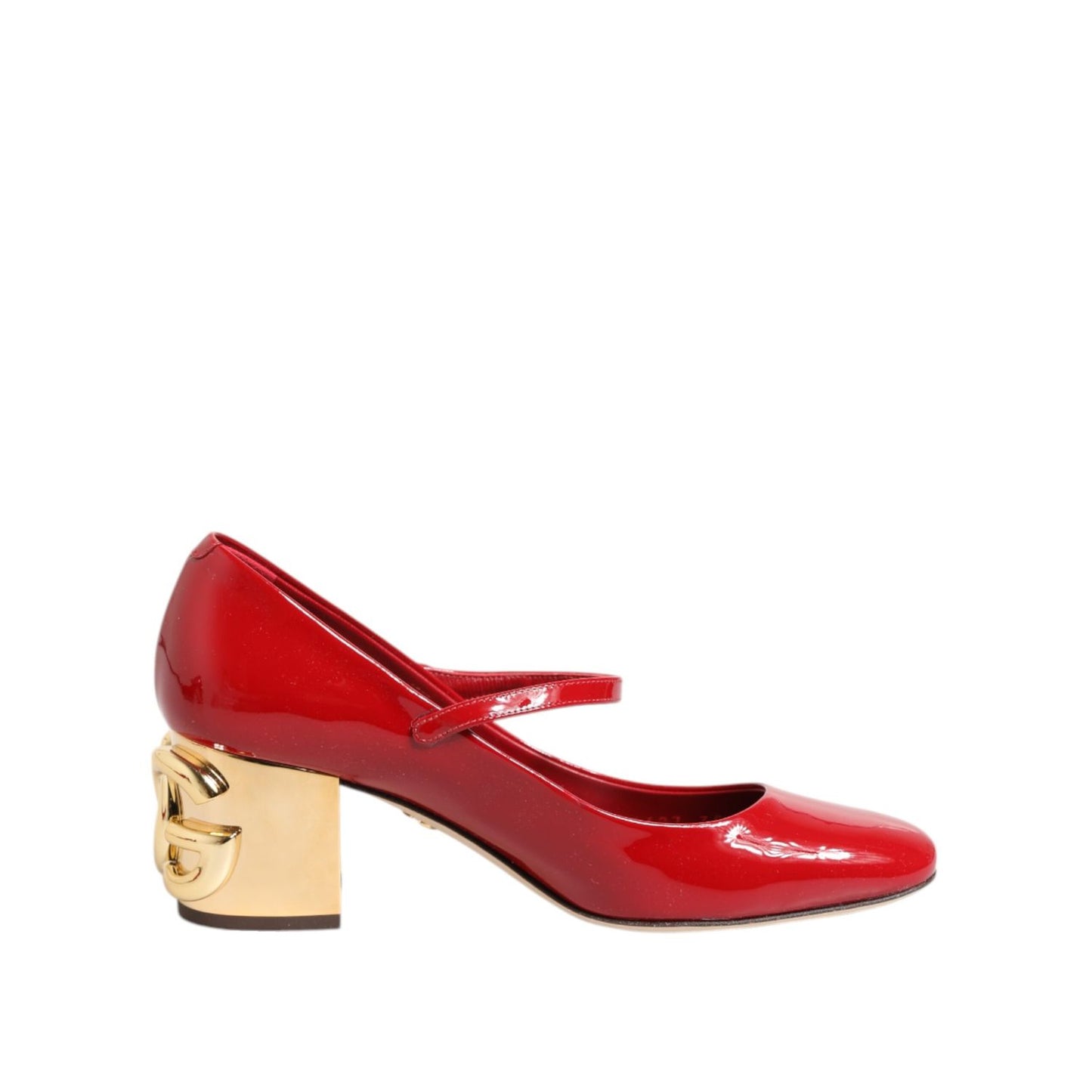 Dolce & Gabbana Red Leather DG Logo Heels Sandals Shoes