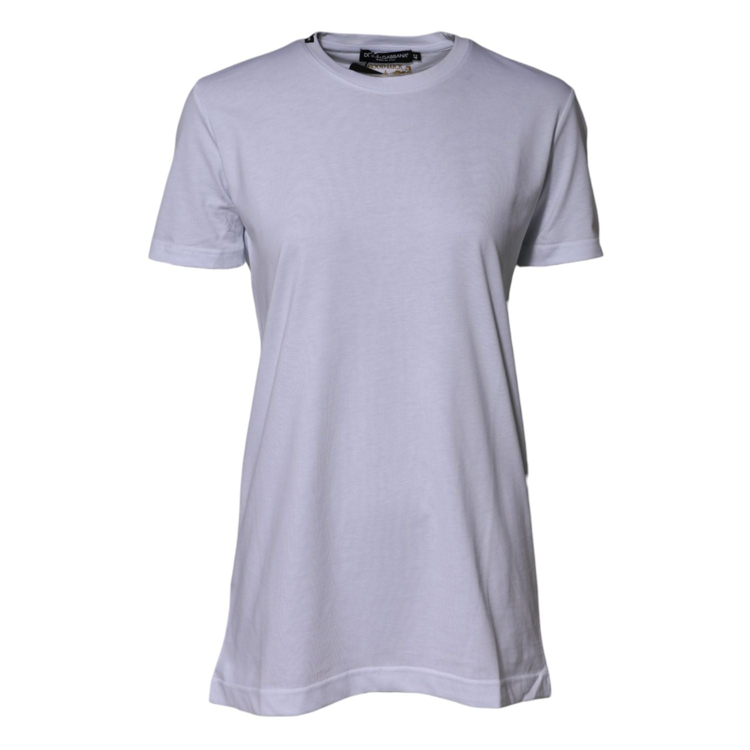 Dolce & Gabbana White Cotton Goodluck 2023 Crew NeckT-shirt