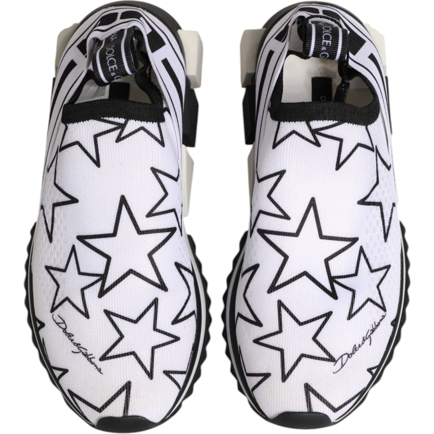 Dolce & Gabbana White Stars Sorrento Low Top Sneakers Shoes