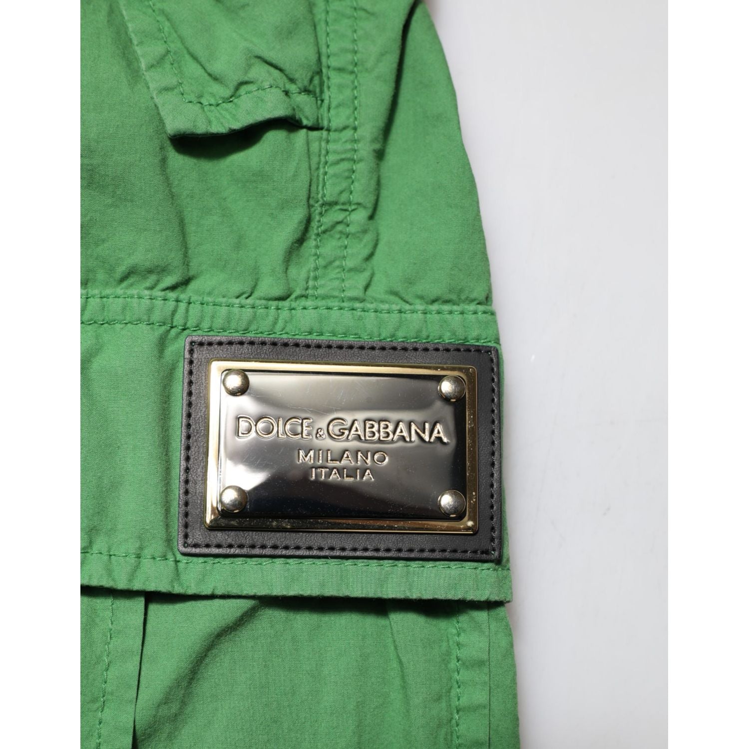 Dolce & Gabbana Green Cotton High Waist Cargo Trouser Pants