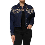 Dolce & Gabbana Blue Cotton Denim Crystal Embellished Jacket JKT41507-38