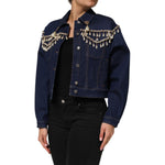 Dolce & Gabbana Blue Cotton Denim Crystal Embellished Jacket JKT41507-38