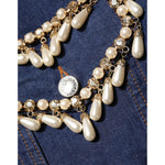 Dolce & Gabbana Blue Cotton Denim Crystal Embellished Jacket JKT41507-38